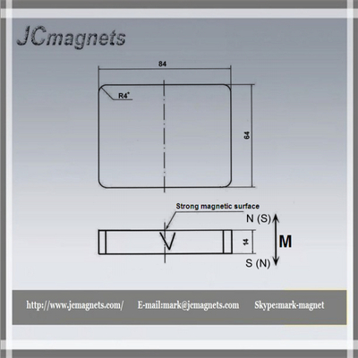 Ceramic Magnets C8 84X64X14 Hard Ferrite Magnets 4-Count