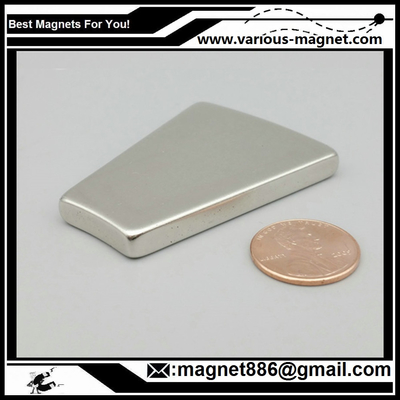 Neodymium Arc Magnet for Wind Turbine Alternator with N45UH ZN coating