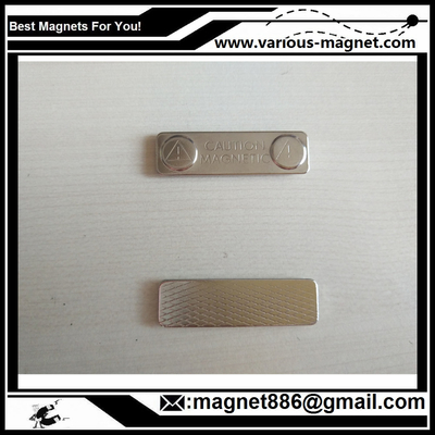 Metal Magnet fastener for badges 45 mm x 13 mm for clothing