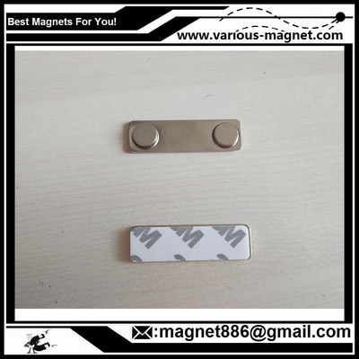 Metal Magnet fastener for badges 45 mm x 13 mm for clothing