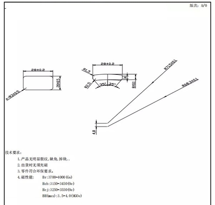 Factory direct selling custom order high quality arc shape ferrite magnet for speakers