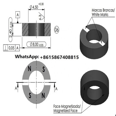Water Meter Magnetic Ring Small Ferrite Multipole Magnetic Ring For Water Meter Gear D8*D4.5*2.4